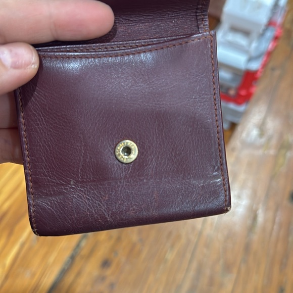 Vintage Cartier Paris Leather Compact Wallet Change Purse Burgundy and gold - Picture 11 of 11